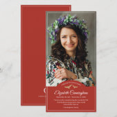 Herdenkings-Funerair Monogram Vogels Klassieke Fot Bedankkaart (Voorkant / Achterkant)