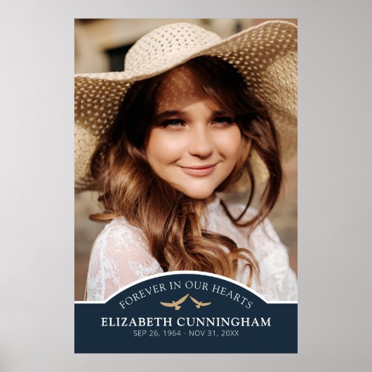 Herdenkings-Funeral Classic Aangepaste Fotoherinne Poster (Voorkant)