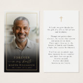 Herdenkings-herdenkingskruis Foto-gebetskaart Visitekaartje (Voorkant /achterkant)