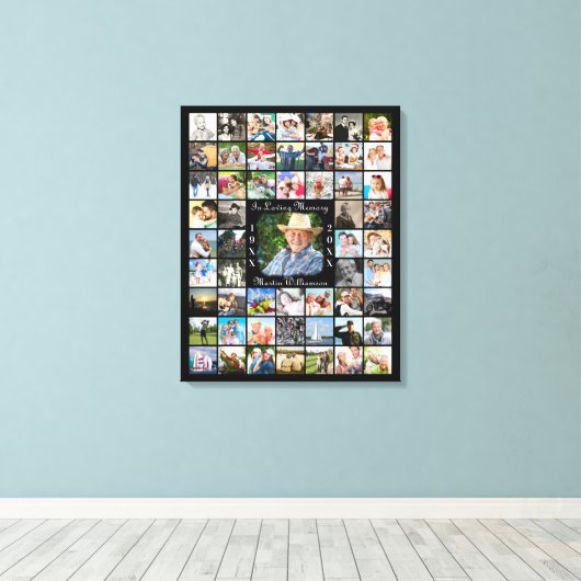 Herdenkings- IN LIEVENDE HERINNERING 55 Foto Colla Canvas Afdruk (Insitu (Houten vloer))