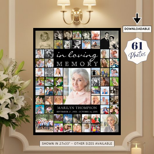 Herdenkings IN LIEVENDE HERINNERING 61 Foto Collag Poster