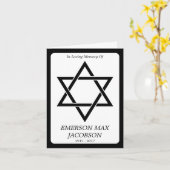 herdenkings kaart: elegante ster van David Kaart (Gele Bloem)