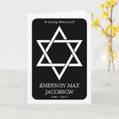 herdenkings kaart: elegante ster van David Kaart (Gele Bloem)