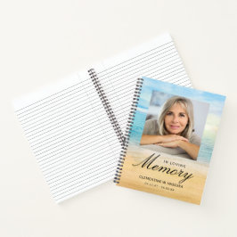 Herdenkings- of rouwfoto strand oceaan notitieboek