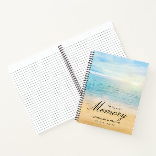Herdenkings- of rouwstrand Oceaan Notitieboek (Binnen)