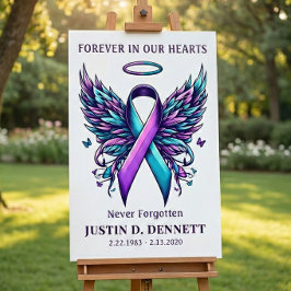 Herdenkings-ontvangkstbord voor preventie van zelf poster