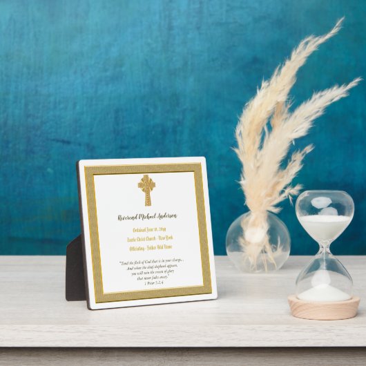 Herdenkings-ORDINATIE geschenk Priester Dominee Di Fotoplaat (Insitu)