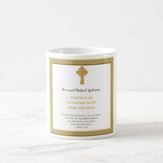 Herdenkings- PRIKWEIJDING geschenk Priester Domine Koffiemok (Center)