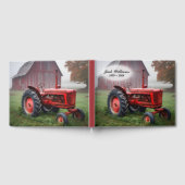 Herdenkings Rode Tractor Met Rode Oude Schuur Gastenboek (Volledig)