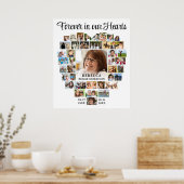 Herdenkings- rouwdienst Hartvormige 40 foto collag Poster (Keuken)