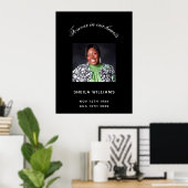 Herdenkings rouwfoto zwart wit poster (Thuiskantoor)