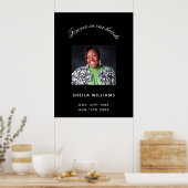 Herdenkings rouwfoto zwart wit poster (Keuken)
