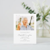 Herdenkings- rouwkaart Elegant Eenvoudig Modern Ch Briefkaart (Staand voorkant)