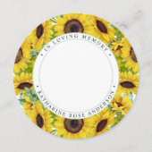 Herdenkings- rouwkaart Zonnebloem bloemstuk Feestdagenkaart (Voorkant)