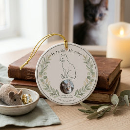 Herdenkings Sage Botanische Aandenken voor Katten Keramisch Ornament