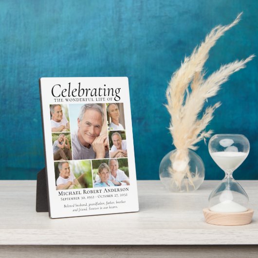 Herdenkings Tribute Foto Collage Aandenken Fotoplaat (Zijkant)