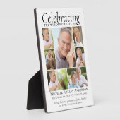 Herdenkings Tribute Foto Collage Aandenken Fotoplaat (Zijkant)