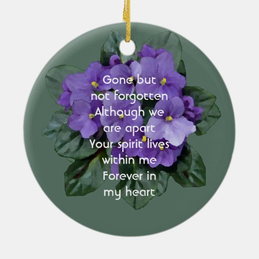 Herdenkingsaandenken Afrikaans Viooltje Keramisch Ornament (Achterkant)
