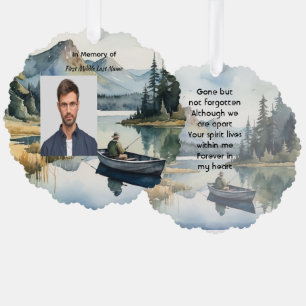 Herdenkingsaandenken Vismeer in boot Ornament Kaart