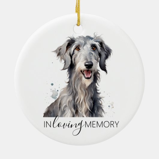 herdenkingsaquarel Deerhound ornament (Achterkant)