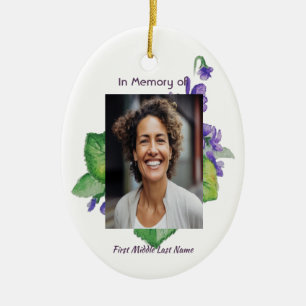 Herdenkingsaquarel Maarts viooltje Keramisch Ornament