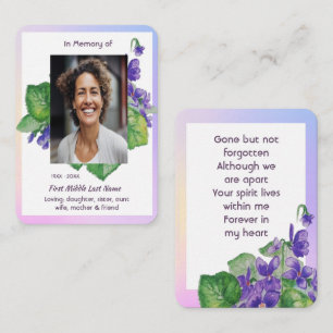 Herdenkingsaquarel Maarts viooltje Visitekaartje