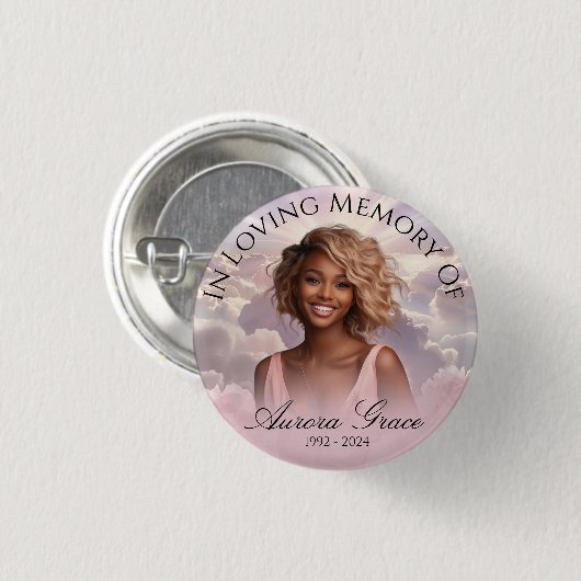 Herdenkingsbadge op bloemen - FLR001 Ronde Button 3,2 Cm (Voorkant /achterkant)