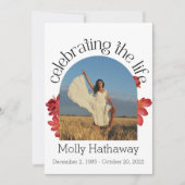 Herdenkingsbegonia-foto-bidkaart voor een uitvaart kaart (Voorkant)