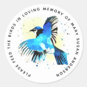 Herdenkingsbegrafenis van het vogelzaadpakket ronde sticker (Voorkant)