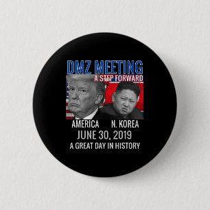 Herdenkingsbijeenkomst Trump USA Jong VN-Korea DMZ Ronde Button 5,7 Cm