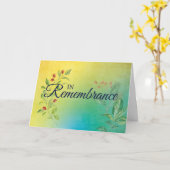 Herdenkingsbloemen en bladeren kaart (Gele Bloem)