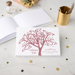Herdenkingsboom Modern Roze Schrift Gastenboek