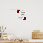 Herdenkingsbord 2 - Dieprode rozen bruiloft Poster (Keuken)