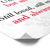 Herdenkingsbord - Deep Red Rose Wedding Poster (Hoek)