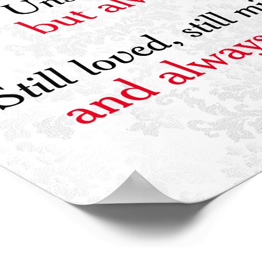 Herdenkingsbord - Deep Red Rose Wedding Poster (Hoek)