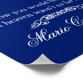 Herdenkingsbord - Oranje bloemen op marineblauw Poster (Hoek)