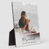 Herdenkingsbord rouwdienst Ter Herinnering Foto Fotoplaat (Zijkant)