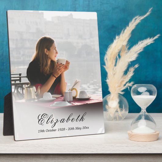 Herdenkingsbord rouwdienst Ter Herinnering Foto Fotoplaat (Zijkant)