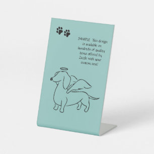 Herdenkingsbord voor Dachshund Angel Reclamebord Met Voetstuk