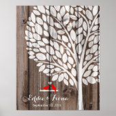 herdenkingsbos van het gastenboek, rood hout poster (Voorkant)