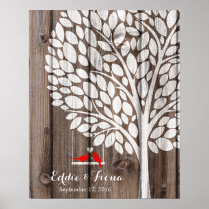herdenkingsbos van het gastenboek, rood hout poster