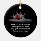 Herdenkingsbowlingbal Keramisch Ornament (Achterkant)