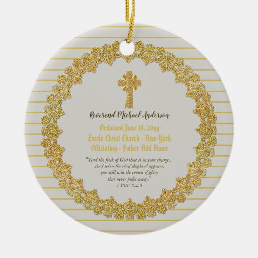 Herdenkingscadeau Priest pastor deacon Keramisch Ornament (Voorkant)