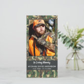 Herdenkingscamouflage Foto Uitvaart Gebedsblad Boe (Staand voorkant)