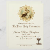 Herdenkingscertificaat katholieke Heilige Communie (Voorkant / Achterkant)