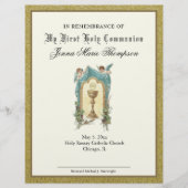 Herdenkingscertificaat katholieke Heilige Communie (Voorkant)