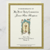 Herdenkingscertificaat katholieke Heilige Communie (Voorkant / Achterkant)