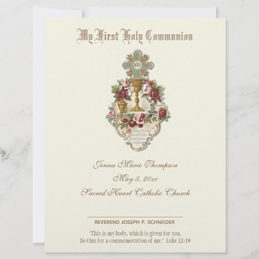 Herdenkingscertificaat katholieke Heilige Communie (Voorkant)