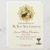 Herdenkingscertificaat katholieke Heilige Communie (Voorkant / Achterkant)