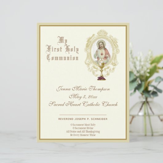 Herdenkingscertificaat katholieke Heilige Communie (Staand voorkant)